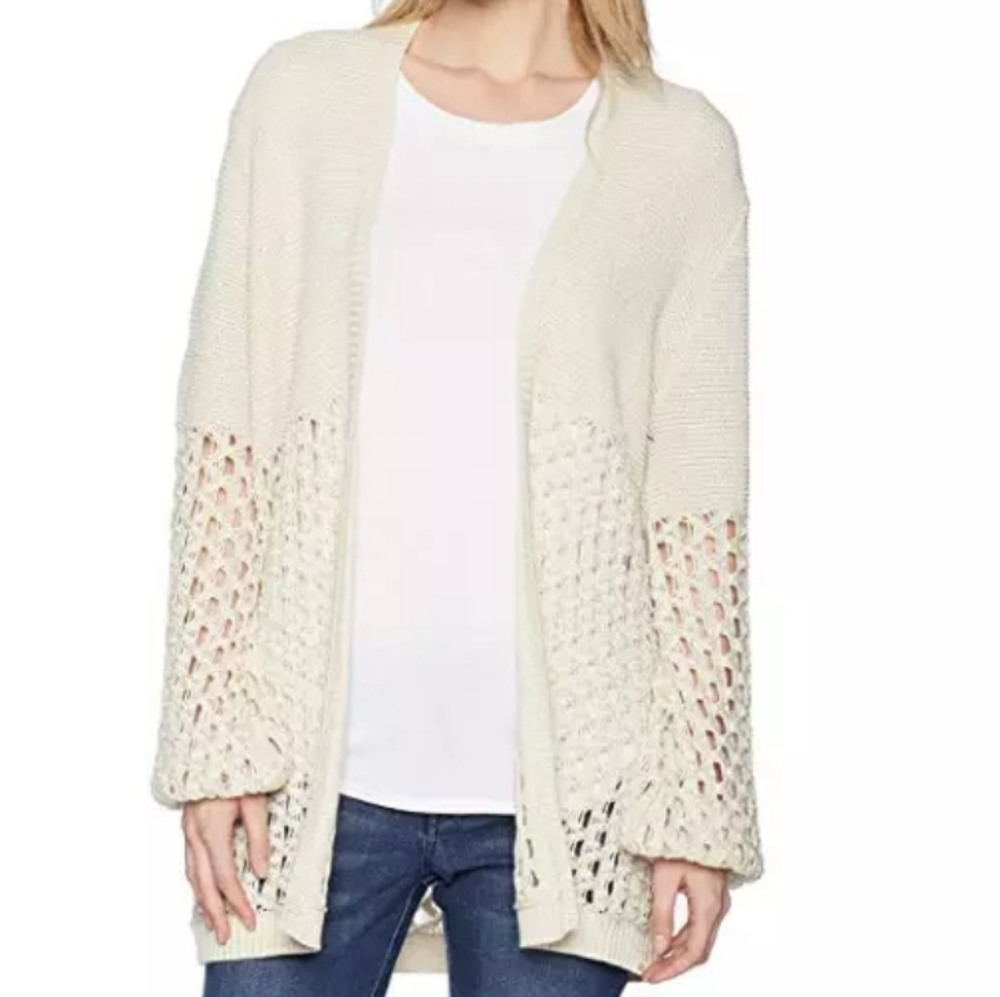 Rip Curl Cream Open-Knit Cardigan